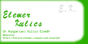 elemer kulics business card